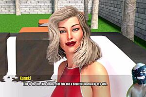 Grandma’s house, young guy seduces older woman with his large penis