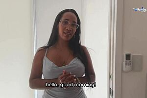 Brunette housewife Leyne Rodriguez's first adult film audition