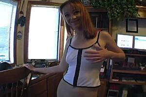 A blonde teen gets some Sybian sex machine action