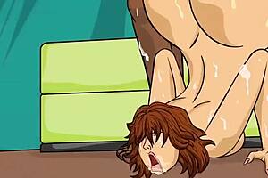 A big assed MILF gives a deep blow job in this erotic animation