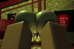 Beautiful big boobed Roblox character gets multiple cumshots in this animated porn movie