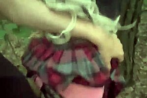 My fan met me in the woods and gave me a deepthroat blowjob