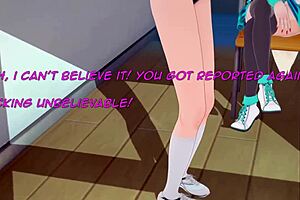 Femdom urethra punishment for peeping Tom in 3D world
