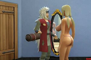Cheating wife Tsunade gets a big cock inside her