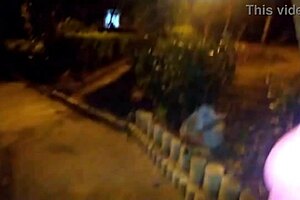 Petite prostitute caught cheating on her husband outdoors