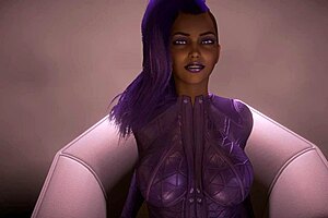 Cosplay cuties in Overwatch-inspired double dildo action in Sombra’s song