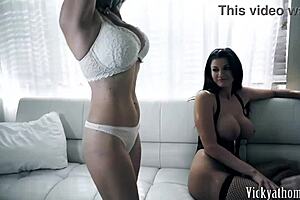 Vicky Vette and Kiara Edwards in hot toes licking action