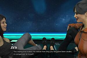 3D animated MILF space adventure with a nip slip