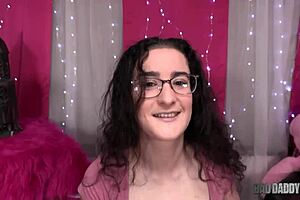 Nerd stepdad enjoys titty fuck and rough sex with teen