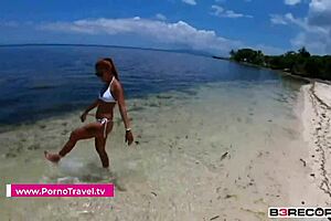 A couple’s sexual experience at a public beach includes oral and penetrative sex with ejaculation