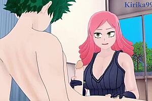 Intense action with Shino, Mandalay, and Midoriya in hentai