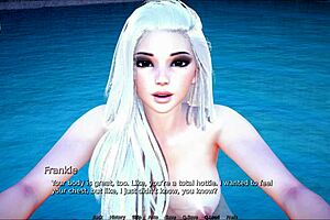 Beautiful anime threesome with big-boobed babes in a sensual game