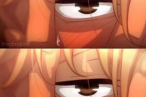 Side by side comparison of vanilla and futa hentai in 2D animation
