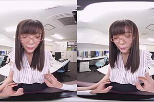 Japanese office worker has secret affair and gets cum inside her vagina in virtual reality porn