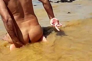 Hot shemale ladysilva shows off her assets on the beach