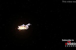 3D Hentai featuring Futanari sex in outer space
