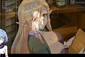 Harem in a different world with only one man in a hentai style game