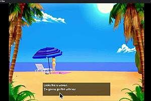 Beautiful woman with perfect body enjoys rough sex on the beach