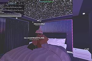Big black cock gets a hot blowjob in Roblox porn