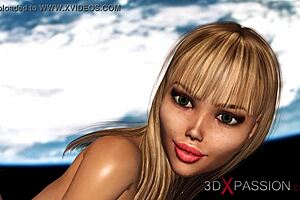 3D Hentai featuring Futanari sex in outer space