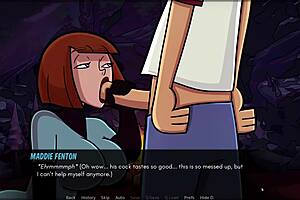 Danny Phantom and Maddie Fenton in hot animated porn scene