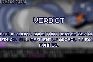 Furry gay video game review in cartoon style with anal licking scenes