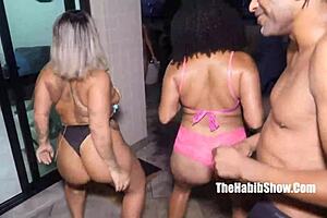 Amateur orgy with black and Latina babes getting banged hard