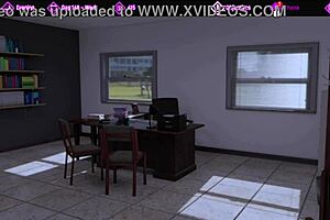 3D cartoon of a mature teacher with big tits