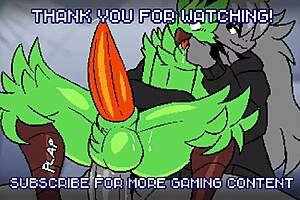 Furry gay video game review in cartoon style with anal licking scenes