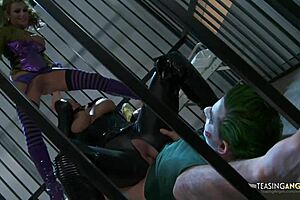 Hardcore group sex with two naughty chicks and a lucky guy