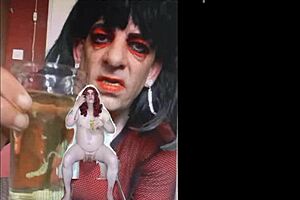 Bisexual sissy takes a risk with pee fetish