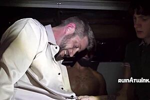 Gay gangbang with a professor and twink lovers