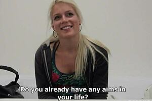 Czech beauty Sandra’s authentic outdoor interview and POV experience