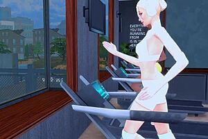 Sensual lesbian action at the gym in animated hentai