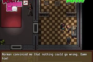 Hentai game with zombie apocalypse and big tits MILF