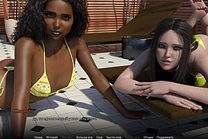 Beautiful ebony beauty enjoys a sensual bath time experience with a lucky guy