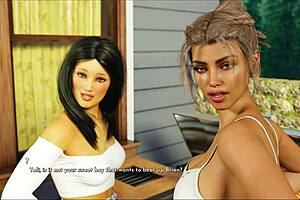 Big tits bouncing in 3D porn game