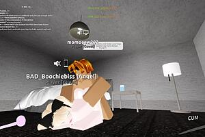 Roblox game used for adult content with blonde beauty