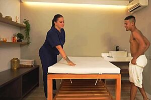 Big tits MILF gives great 1 on 1 massage