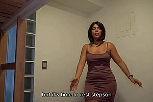 Stepmother in lingerie has a cozy time with her stepson