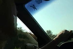 Old blonde gets hairy pussy licked outdoors