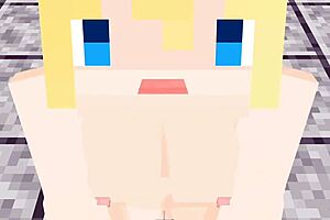 Cartoon porn compilation with Minecraft theme