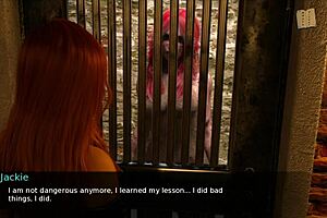 Erotic visual novel with a redhead in a mansion at twilight