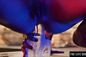 Close-up shots of a horny blonde's self-pleasure with toys