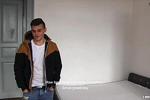 Young Czech gay twink gets paid for ass fucking and sucking