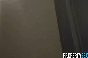Young real estate agent gets her big tits fucked