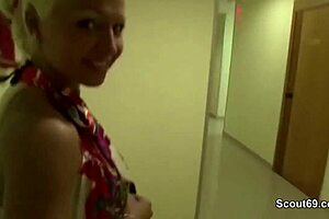 Young amateur with pigtails gets fucked in hotel room