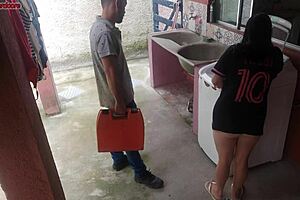 Married housewife pays young mechanic to fuck her