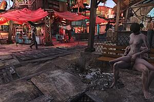 Public porn in the world of Fallout 4 with animated action