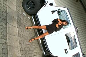 European car wash girls get messy with hot water and cum